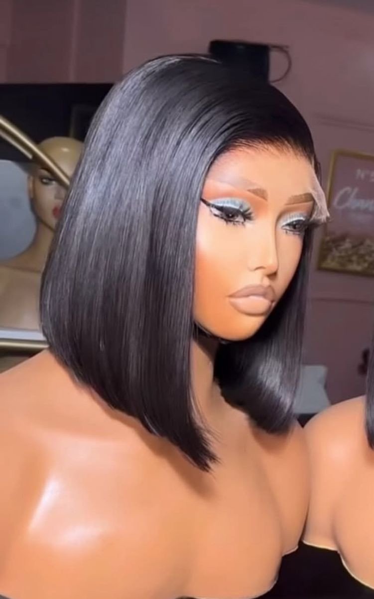 12 inches Bone Straight Wig